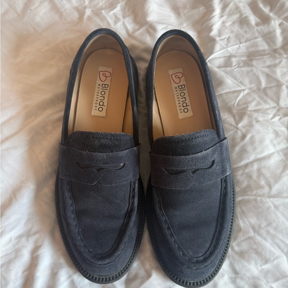 Blondo Blue Flats Moccasin-Style Slip-Ons